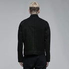 Punk Rave Men's Punk Turn-down Collar Mesh Splice Jacket
