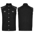 Punk Rave Men's Punk Turn-down Collar Unedged Waistcoat