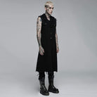 Punk Rave Men's Punk Unedged Ripped Long Waistcoat