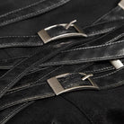 Men's Steampunk Buckle Up Side Slit Maxi Skirt