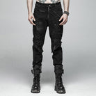 Men's Skull Ripped Straight-Leg Jeans