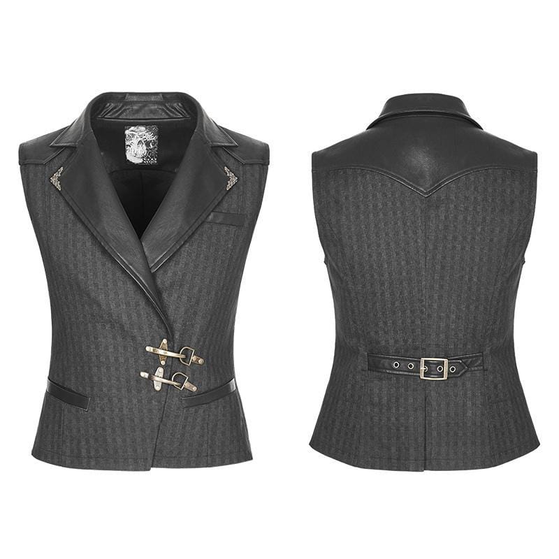 PUNK RAVE Men's Steampunk Crossover Vest