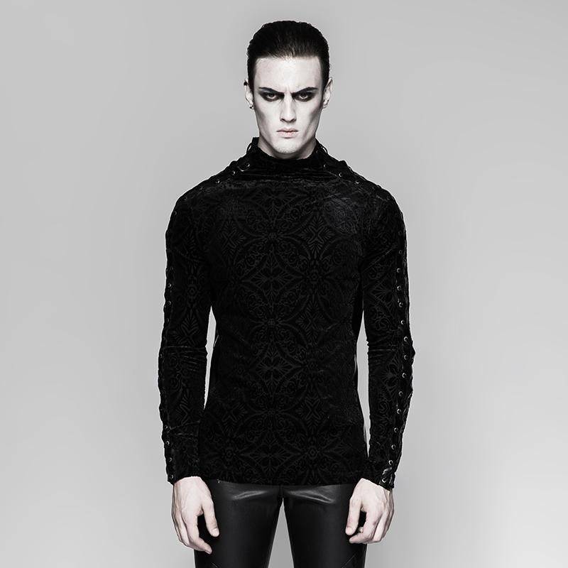 Men's gothic floral Long Sleeved shirt