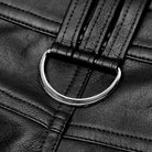 Men's Punk Ruched Faux Leather Skinny Trousers