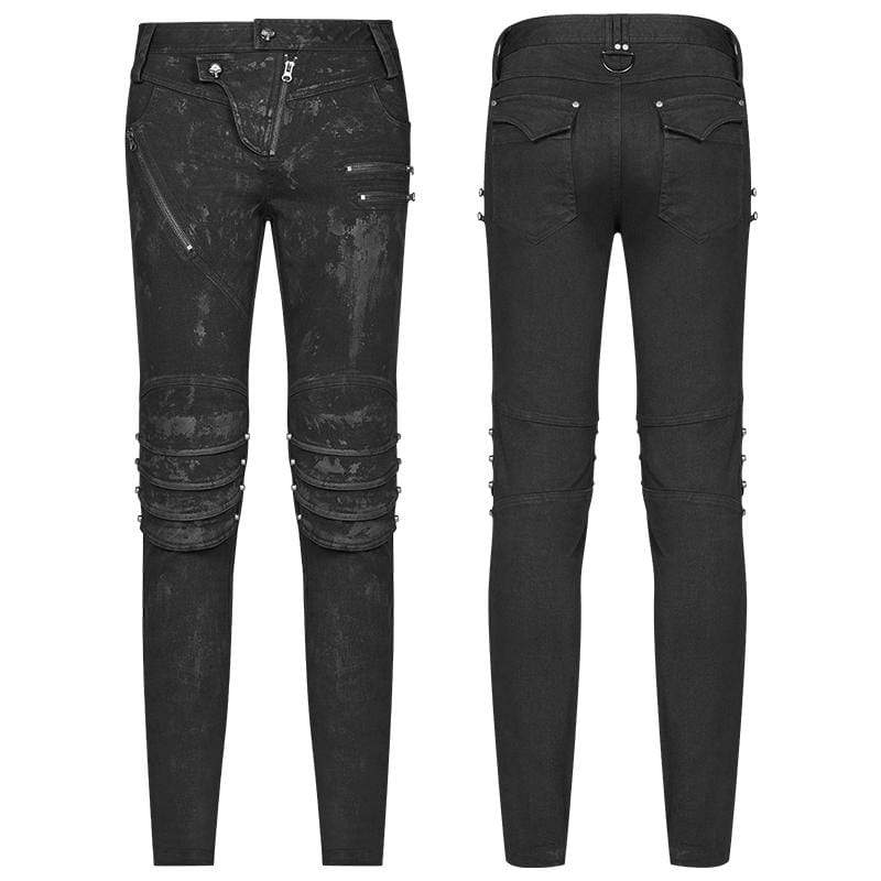 Men's Unique Armor Knee Men's Washing Jeans