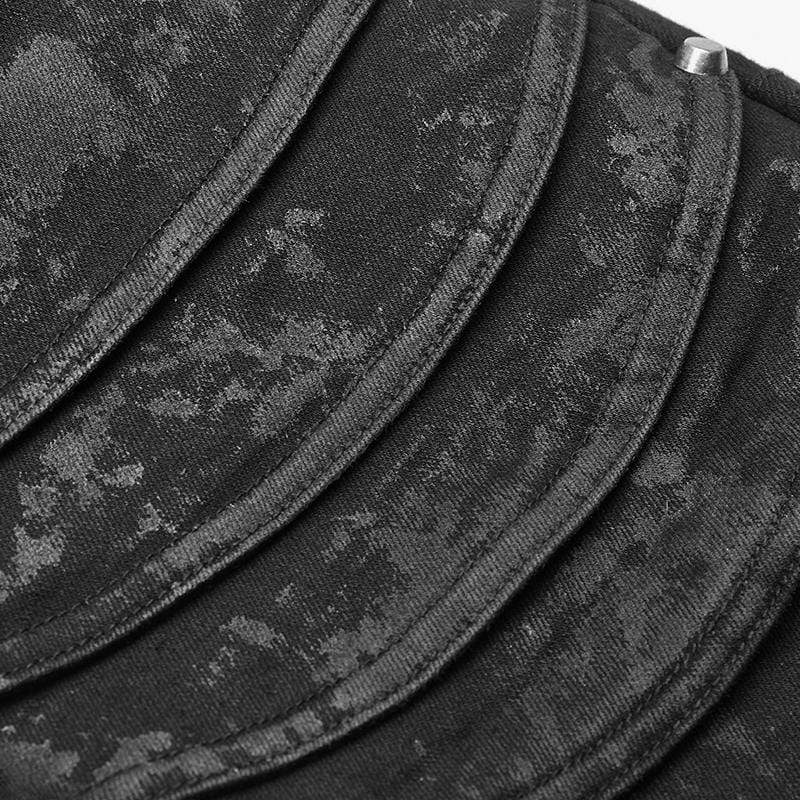 Men's Unique Armor Knee Men's Washing Jeans