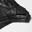 Men's Vintage Goth Faux Leather Stand Collar Angel's Wings Maxi Vest