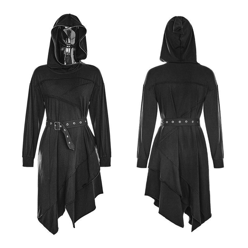 Women's Asymmetric Layered Punk Hooded Dress