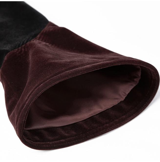 Women's Gothic Stand Collar Forked Tail Velvet Jackets