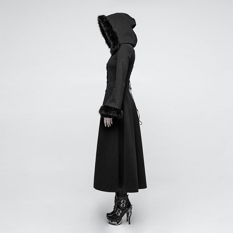 Women's Steampunk Hooded Maxi Coat