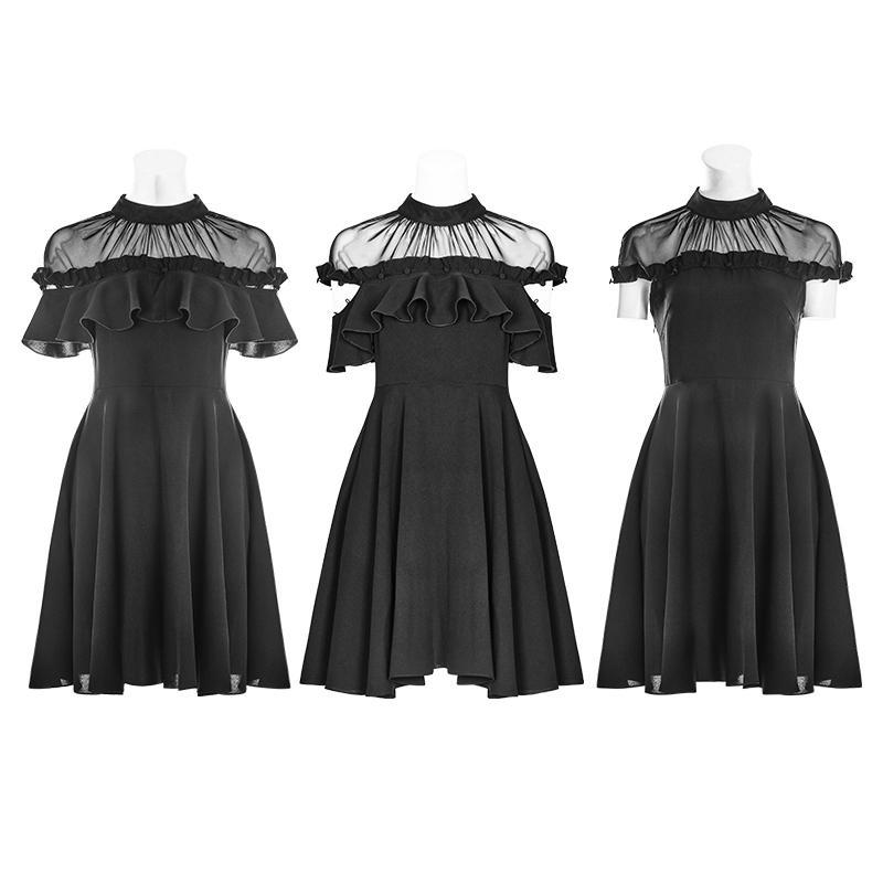 Women's Detachable Frill Short Punk Dress