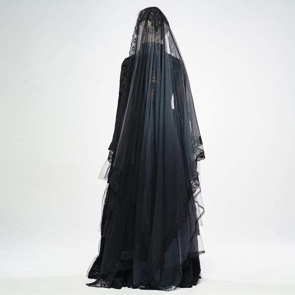 Women's Goth Gorgeous Irregular Long Veil