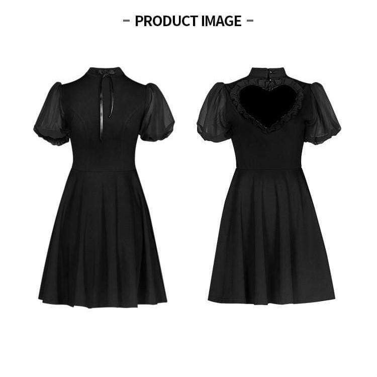 Women's Goth Heart Peakaboo Back Lolita Dress