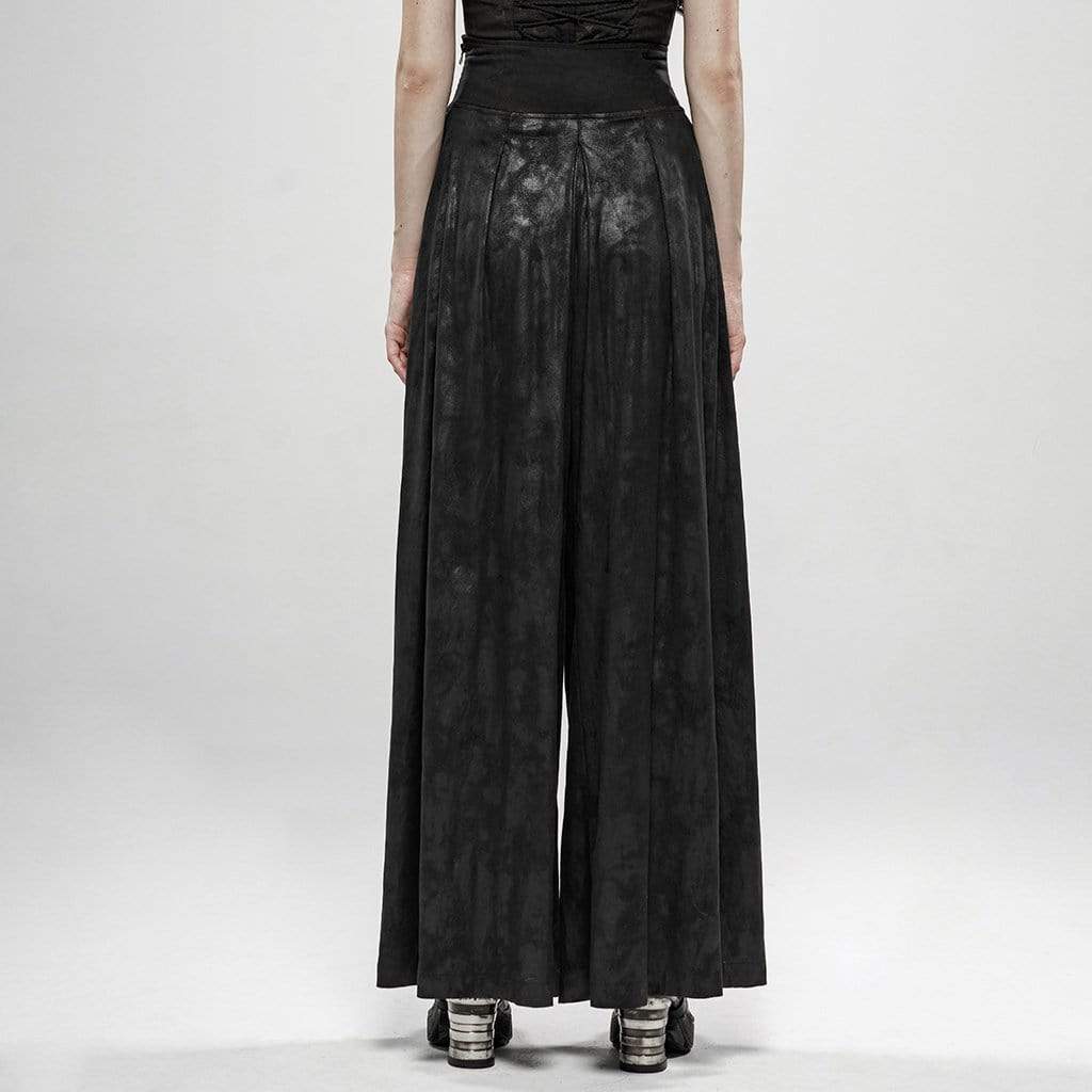 Women's Goth High-waisted Wide Leg Pants