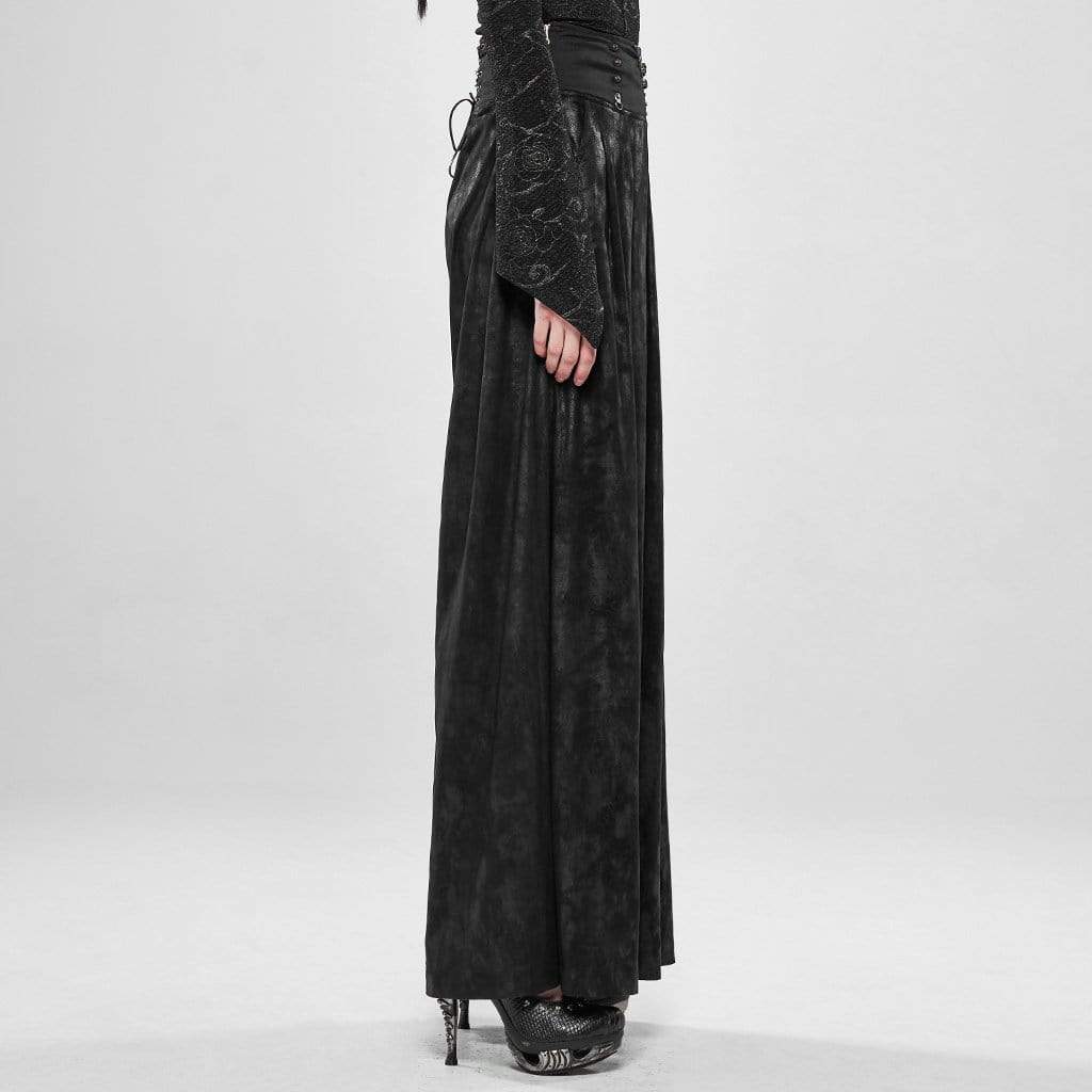 Women's Goth High-waisted Wide Leg Pants