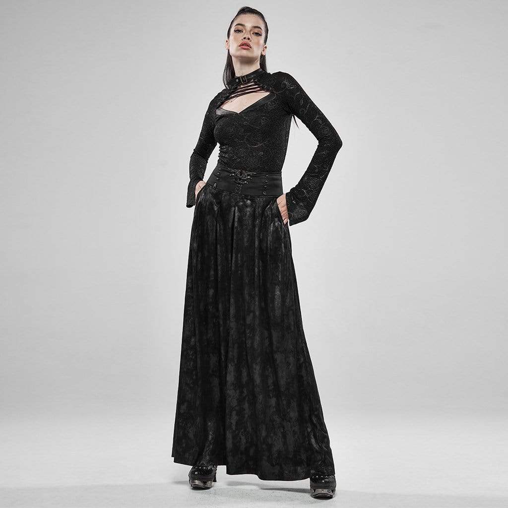 Women's Goth High-waisted Wide Leg Pants