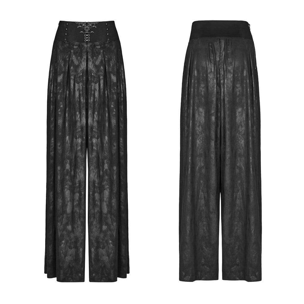 Women's Goth High-waisted Wide Leg Pants