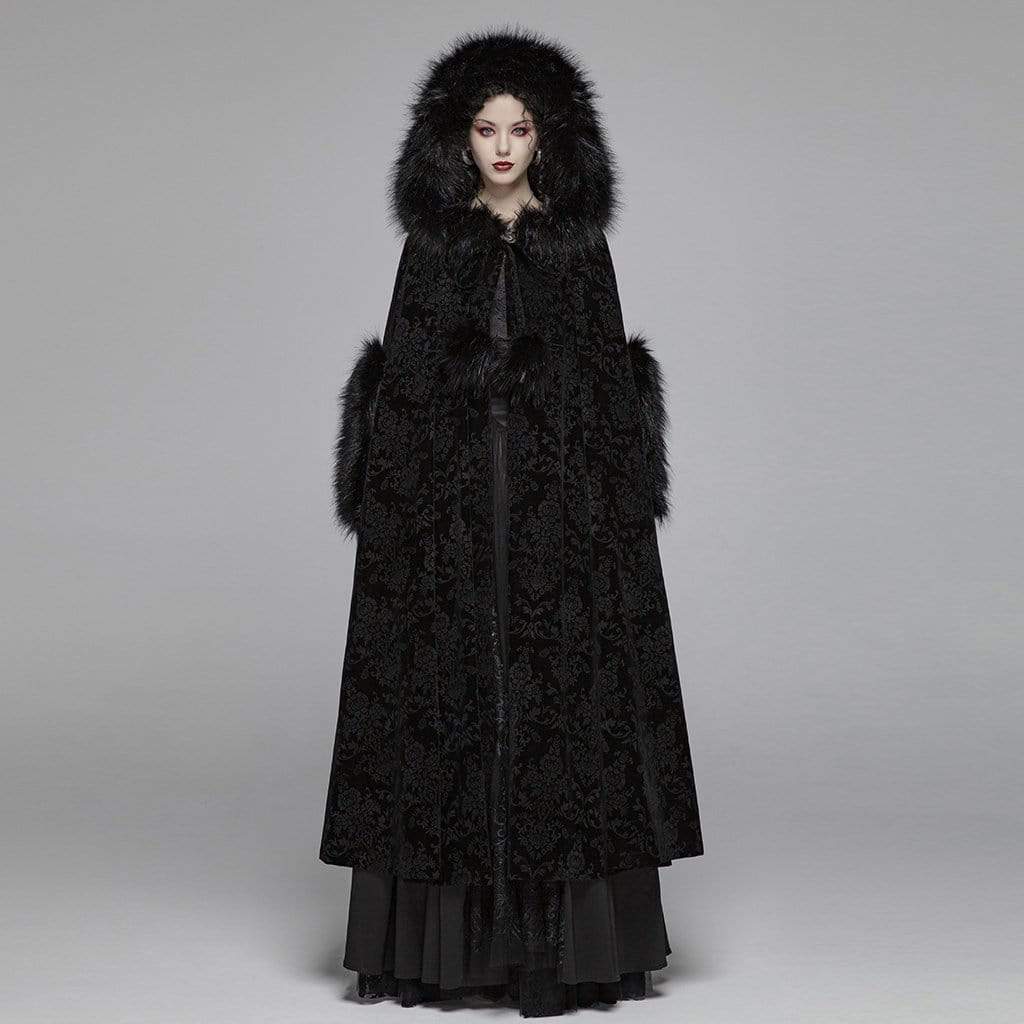 Women's Goth Hooded Woolen Cloak