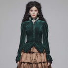 Women's Goth Pinstripes Puff Sleeves Velet Shirts