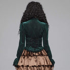 Women's Goth Pinstripes Puff Sleeves Velet Shirts