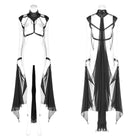 Women's Goth Stand Collar Cutout Bat Harness