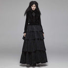 Women's Goth Stand Collar Floral Lace Velet Tops