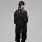 Punk Rave Women's Gothic Bat Printed Half Sleeve Tassels Cape Coat