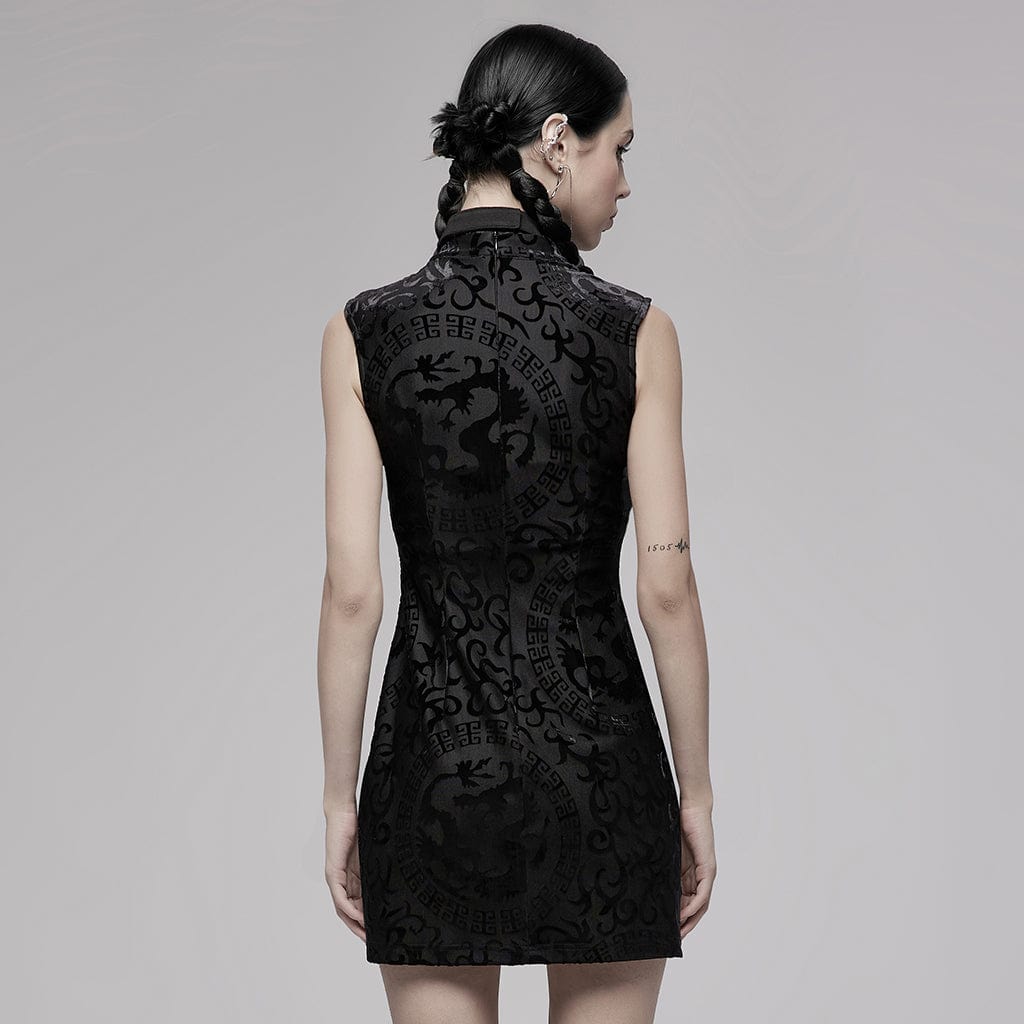 Punk Rave Women's Gothic Chinese Cheongsam Dress