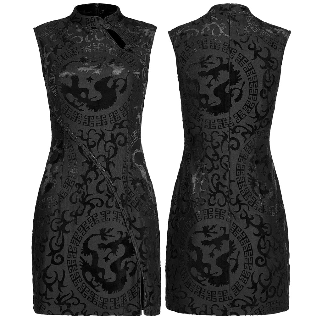 Punk Rave Women's Gothic Chinese Cheongsam Dress