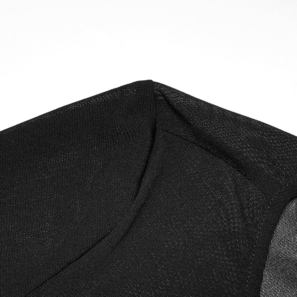 Punk Rave Women's Gothic Cutout Sheer Mesh Cape