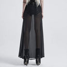 Women's Gothic Faux Leather Shorts With Overskirts