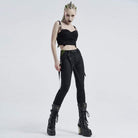 Women's Gothic Front Zip Pants With Belt