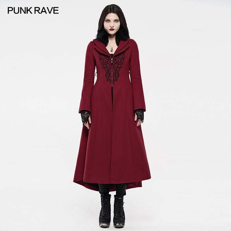 Women's Gothic Fur Collar Jacquard Coats