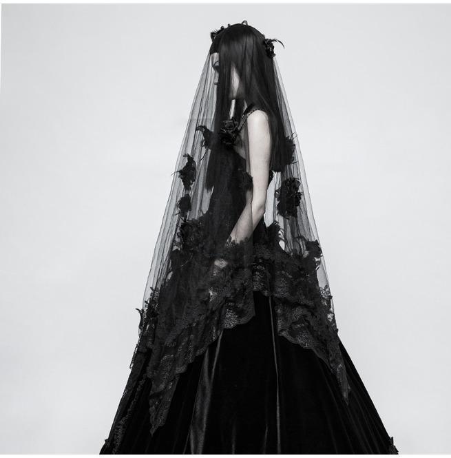 Women's Gothic Gorgeous Lace Floral Veil/Scarf