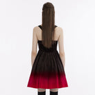 PUNK RAVE Women's Gothic Gradient Color Velvet Slip Dress
