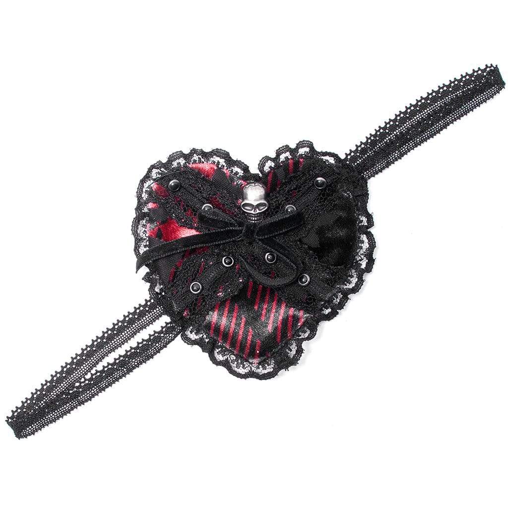 Punk Rave Women's Gothic Heart Skull Lace Mask