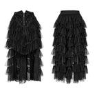 PUNK RAVE Women's Gothic Irregular Layered Mesh Skirt