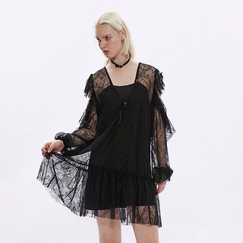 Punk Rave Women's Gothic Lace Doll Dress