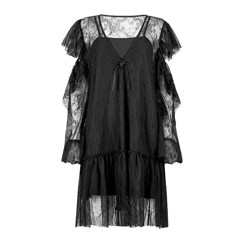 Punk Rave Women's Gothic Lace Doll Dress