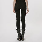 PUNK RAVE Women's Gothic Mesh Splice Buckle Leggings