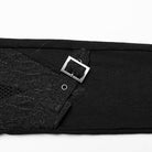 PUNK RAVE Women's Gothic Mesh Splice Buckle Leggings