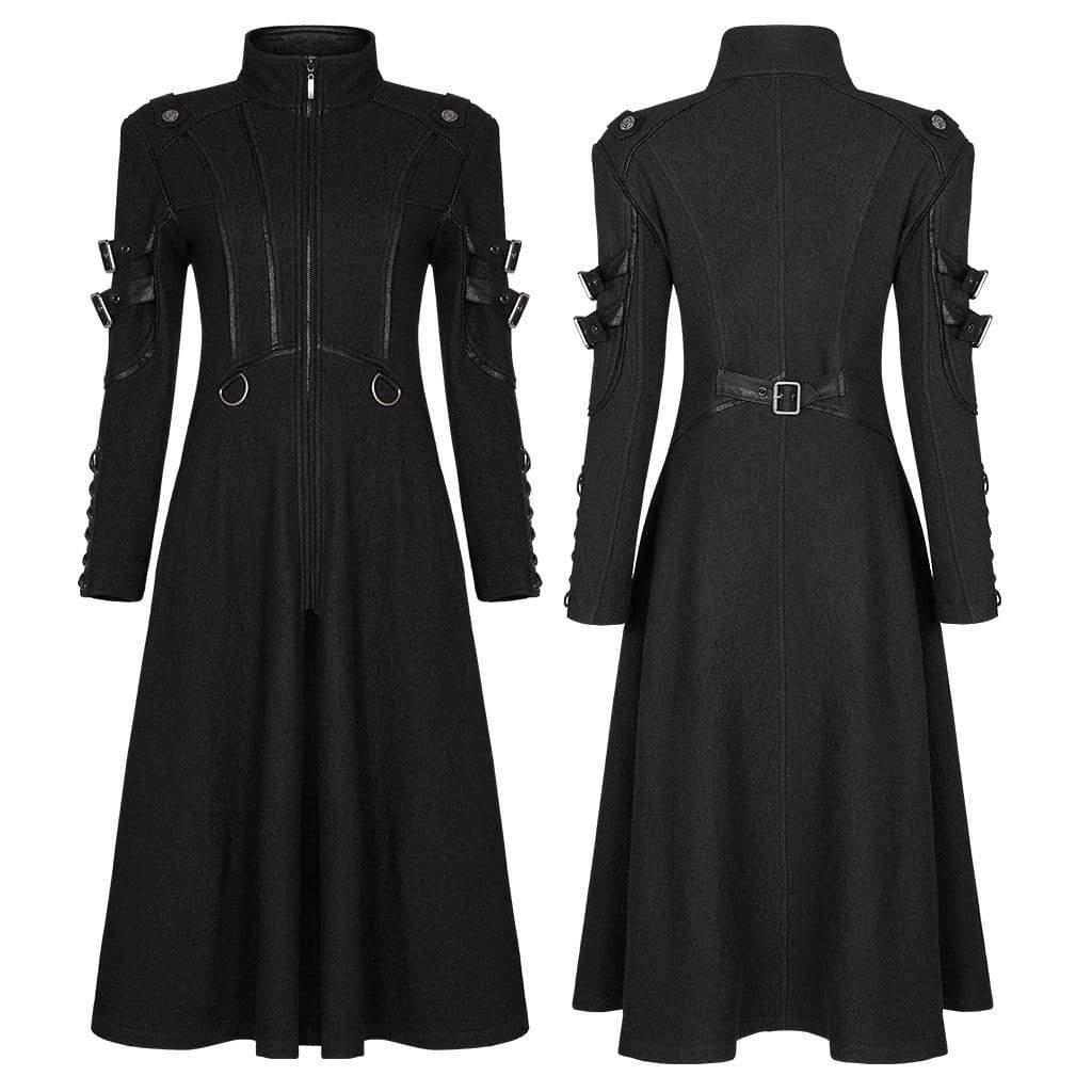 Women's Gothic Military Style Woolen Coats