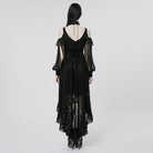 PUNK RAVE Women's Gothic Off Shoulder Irregular Lace Dress