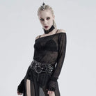 Women's Gothic Off-shoulder Spider Web Crop Tops