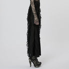 PUNK RAVE Women's Gothic Ripped Wrap Skirt