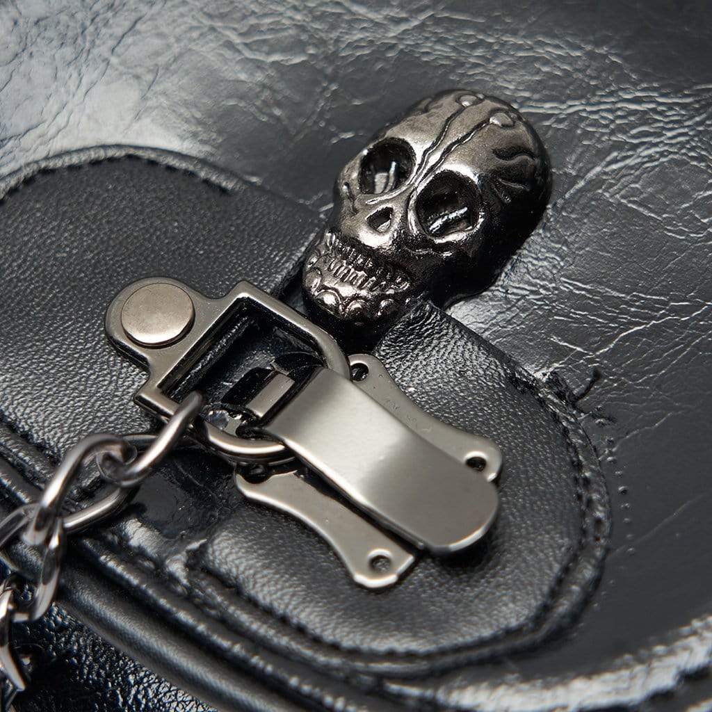 Women's Gothic Skull Faux Leather Mini Bags With Chains