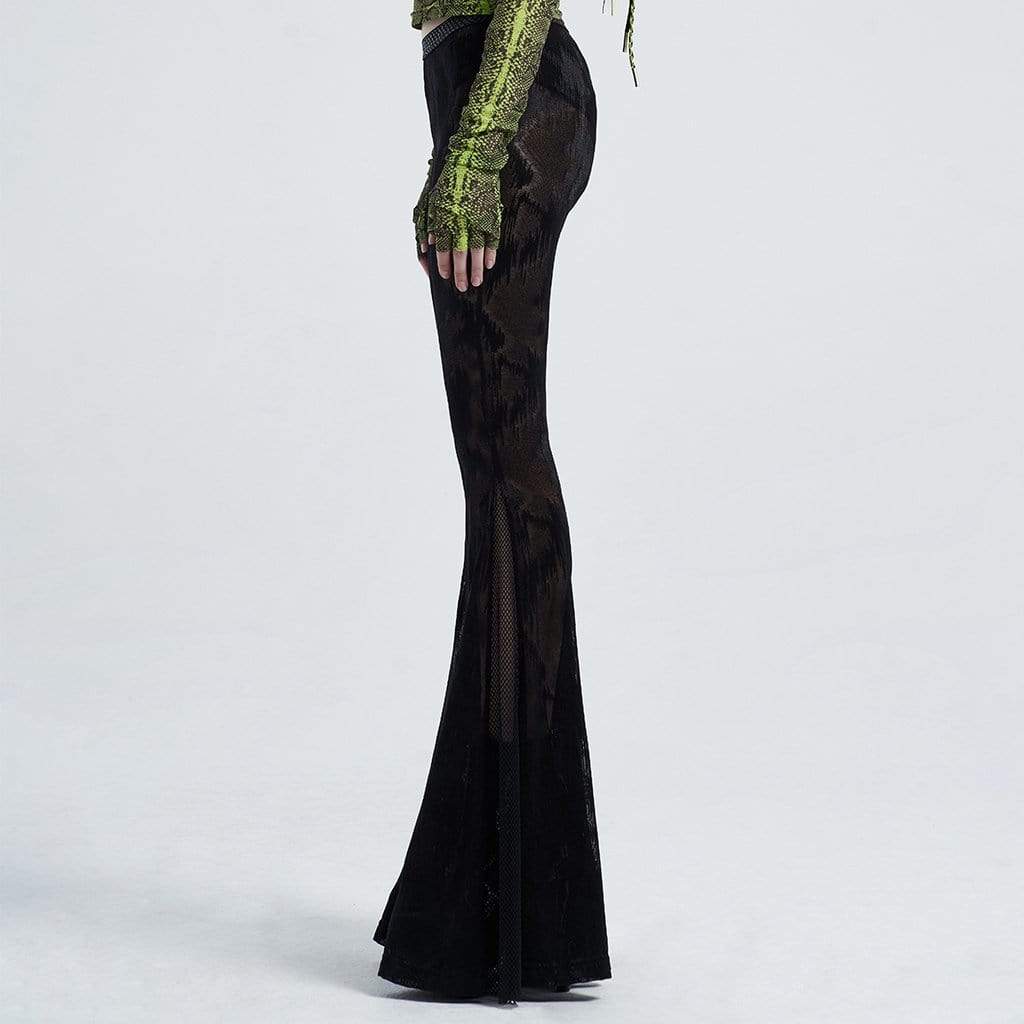 Women's Gothic Snakeskin Flare Pants