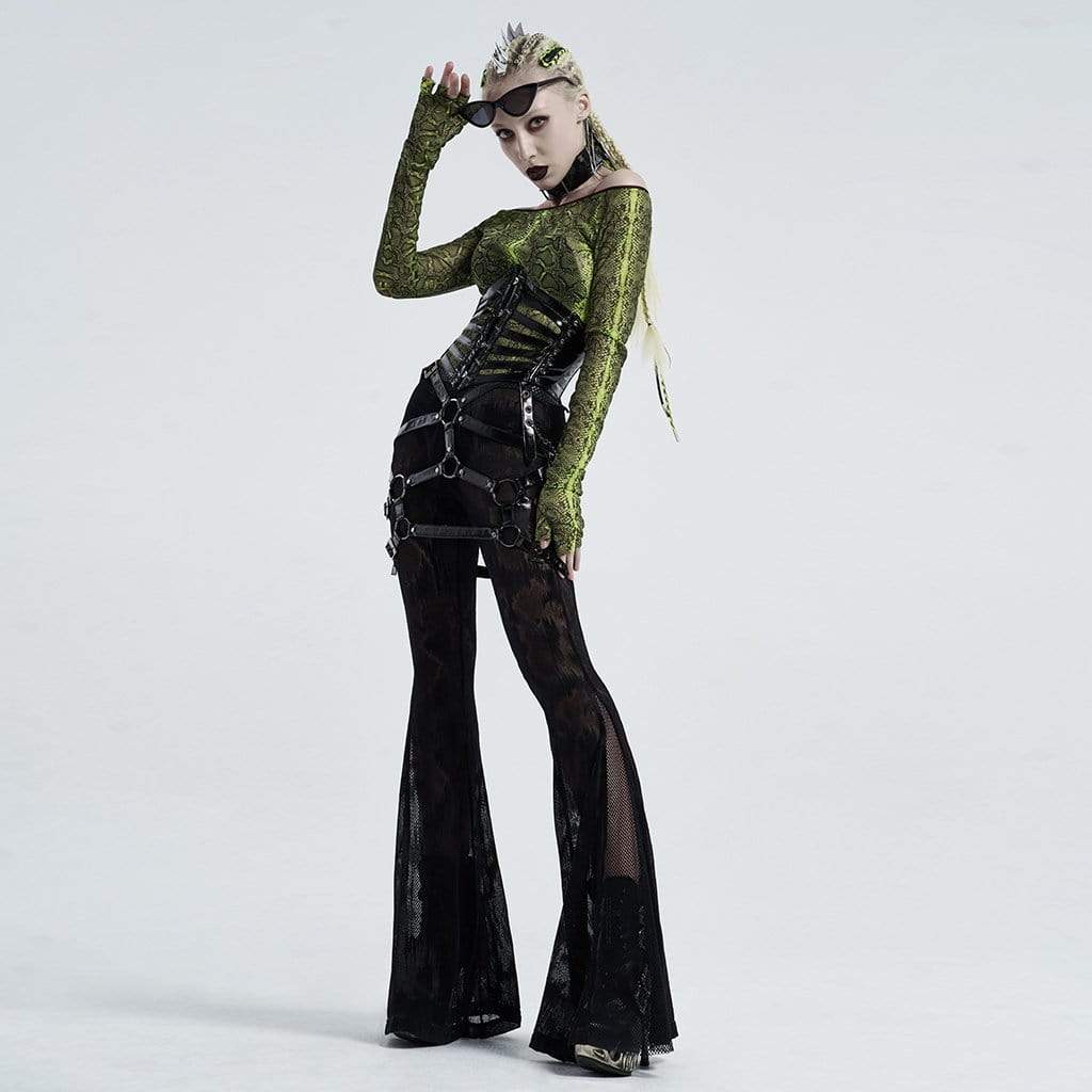 Women's Gothic Snakeskin Flare Pants