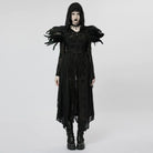 PUNK RAVE Women's Gothic Strappy Feather Cape
