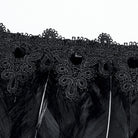 PUNK RAVE Women's Gothic Strappy Feather Cape